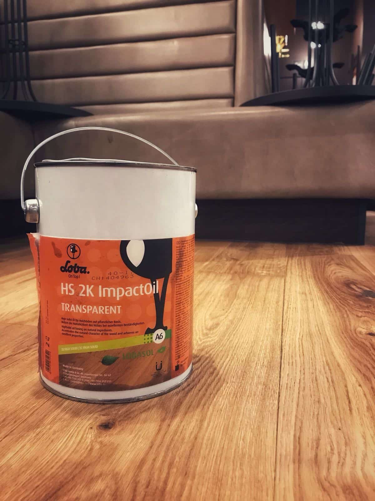 LOBASOL 2K ImpactOil in the floor at Starbucks Manchester