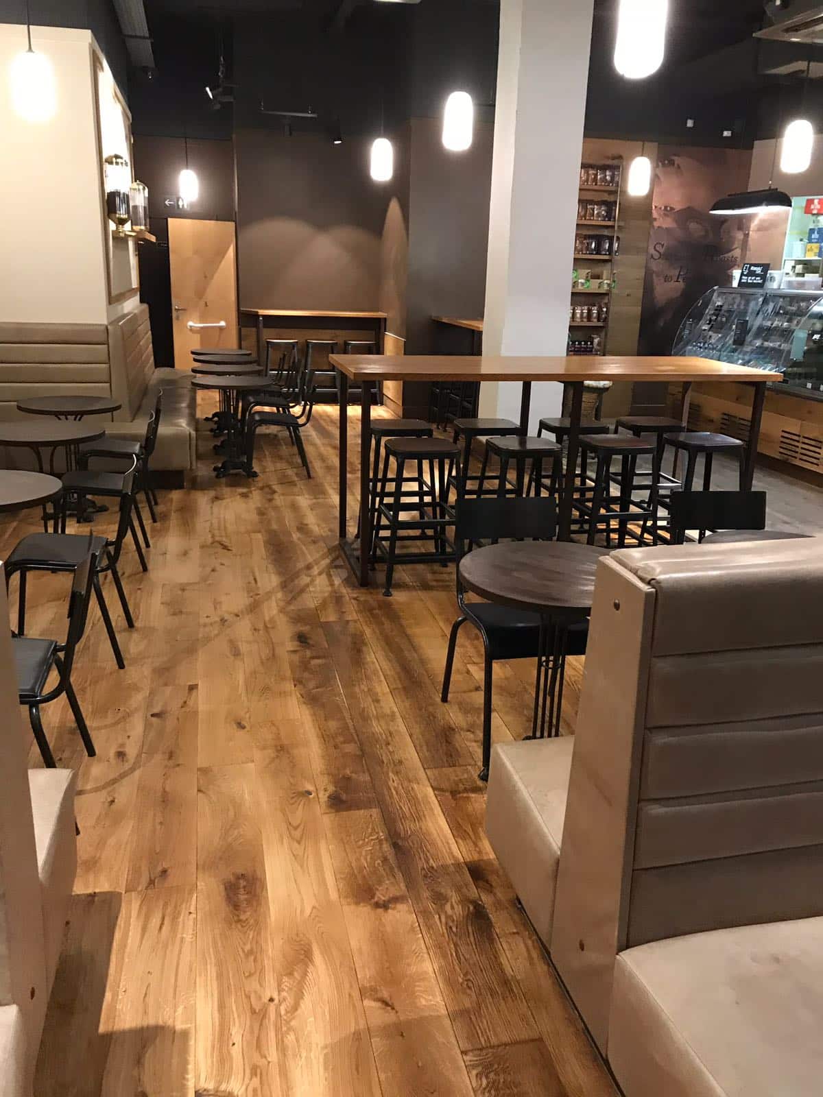 Renovated floor at Starbucks Manchester